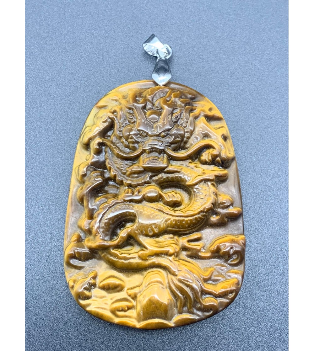 Pendentif Œil de tigre Dragon